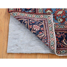 Load image into Gallery viewer, 4&#39;9&quot;x5&#39;9&quot; Crimson Red, Antique Persian Serapi Heriz, Good Condition, Soft And Supple, Even Wear, Clean With Sides And Ends Professionally Secured, Hand Knotted, Pure Wool Oriental Rug FWR484248