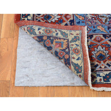 Load image into Gallery viewer, 8&#39;8&quot;x12&#39; Burnt Orange, Antique Persian Tabriz, Open Field Medallion Design, Soft and Supple, Some Wear, Clean with Sides and Ends Professionally Secured, Hand Knotted, Pure Wool Oriental Rug FWR484266