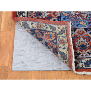 8'8"x12' Burnt Orange, Antique Persian Tabriz, Open Field Medallion Design, Soft and Supple, Some Wear, Clean with Sides and Ends Professionally Secured, Hand Knotted, Pure Wool Oriental Rug FWR484266