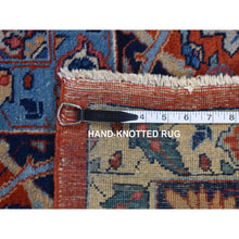 Load image into Gallery viewer, 8&#39;8&quot;x12&#39; Burnt Orange, Antique Persian Tabriz, Open Field Medallion Design, Soft and Supple, Some Wear, Clean with Sides and Ends Professionally Secured, Hand Knotted, Pure Wool Oriental Rug FWR484266
