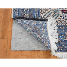 Load image into Gallery viewer, 7&#39;3&quot;x10&#39;9&quot; Crimson Red, New Persian Nain, Flower Rosettes And Willow Tree Design, Soft And Supple, Wool And Silk, Hand Knotted Oriental Rug FWR484272