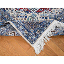 Load image into Gallery viewer, 7&#39;3&quot;x10&#39;9&quot; Crimson Red, New Persian Nain, Flower Rosettes And Willow Tree Design, Soft And Supple, Wool And Silk, Hand Knotted Oriental Rug FWR484272