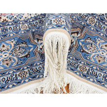 Load image into Gallery viewer, 7&#39;3&quot;x10&#39;9&quot; Crimson Red, New Persian Nain, Flower Rosettes And Willow Tree Design, Soft And Supple, Wool And Silk, Hand Knotted Oriental Rug FWR484272