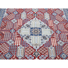 Load image into Gallery viewer, 7&#39;3&quot;x10&#39;9&quot; Crimson Red, New Persian Nain, Flower Rosettes And Willow Tree Design, Soft And Supple, Wool And Silk, Hand Knotted Oriental Rug FWR484272