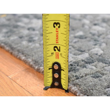 Load image into Gallery viewer, 9&#39;x12&#39; Gray And Gold, Persian Large Medallion Design, Wool And Pure Silk Hand Knotted, Oriental Rug FWR484368