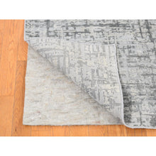 Load image into Gallery viewer, 9&#39;2x12&#39;3&quot; Medium Gray, The Matrix Design, Pure Silk With Textured Wool, Tone On Tone, Hand Knotted, Oriental Rug FWR484380