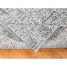 Load image into Gallery viewer, 9&#39;2x12&#39;3&quot; Medium Gray, The Matrix Design, Pure Silk With Textured Wool, Tone On Tone, Hand Knotted, Oriental Rug FWR484380