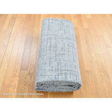 Load image into Gallery viewer, 9&#39;2x12&#39;3&quot; Medium Gray, The Matrix Design, Pure Silk With Textured Wool, Tone On Tone, Hand Knotted, Oriental Rug FWR484380