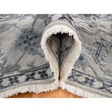 Load image into Gallery viewer, 9&#39;x12&#39; Ash Grey, Heriz Design With All Over Pattern Vegetable Dyes, Wool And Silk Hand Knotted, Oriental Rug FWR484404