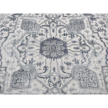 Load image into Gallery viewer, 9&#39;x12&#39; Ash Grey, Heriz Design With All Over Pattern Vegetable Dyes, Wool And Silk Hand Knotted, Oriental Rug FWR484404