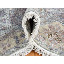 Load image into Gallery viewer, 7&#39;10&quot;x10&#39; Light Green, Pure Silk With Textured Wool Mughal Design Hand Knotted Oriental Rug FWR484434