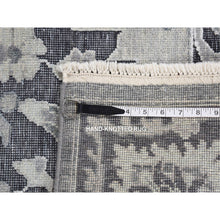 Load image into Gallery viewer, 7&#39;9&quot;x10&#39;1&quot; Arctic Blue, Vintage Persian Kerman, Erased Medallion, Worn Down, Pure Wool, Hand Knotted, Cleaned with Sides and Edges Professionally Secured, Oriental Rug FWR513186