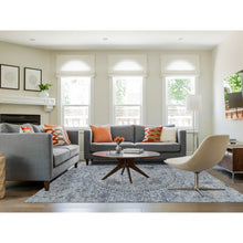 Load image into Gallery viewer, 7&#39;9&quot;x10&#39;1&quot; Ash Gray, The Maharaja, Real Silk With Some Textured Wool And Natural Abrash, Hand Knotted Oriental Rug FWR484452