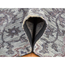 Load image into Gallery viewer, 7&#39;9&quot;x10&#39;1&quot; Ash Gray, The Maharaja, Real Silk With Some Textured Wool And Natural Abrash, Hand Knotted Oriental Rug FWR484452