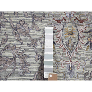7'9"x10'1" Ash Gray, The Maharaja, Real Silk With Some Textured Wool And Natural Abrash, Hand Knotted Oriental Rug FWR484452