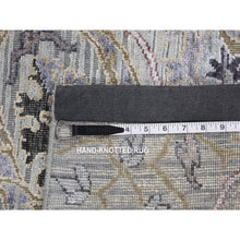 Load image into Gallery viewer, 7&#39;9&quot;x10&#39;1&quot; Earth Tone Colors, Arts and Crafts Design, Undyed Natural Wool, Zero Pile, Distressed, Shaved Low, Hand Knotted, Oriental Rug FWR457158