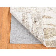 Load image into Gallery viewer, 3&#39;x3&#39; Earth Tone Colors, Modern Thick Chunky Texture, Plush Pile, Organic Undyed Natural Wool Hand Knotted, Square Oriental Rug FWR484512