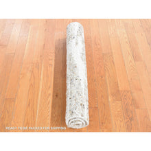 Load image into Gallery viewer, 3&#39;x3&#39; Earth Tone Colors, Modern Thick Chunky Texture, Plush Pile, Organic Undyed Natural Wool Hand Knotted, Square Oriental Rug FWR484512