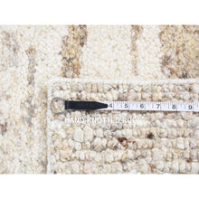 Load image into Gallery viewer, 3&#39;x3&#39; Earth Tone Colors, Modern Thick Chunky Texture, Plush Pile, Organic Undyed Natural Wool Hand Knotted, Square Oriental Rug FWR484512