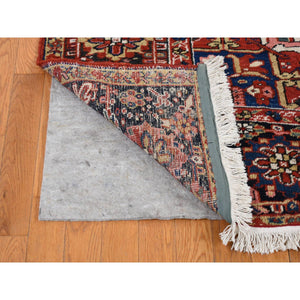 8'10"x11'8" Chili Red, Antique Persian Heriz, Soft And Full Pile, Pure Wool, Sides And Ends Professionally Secured, Cleaned, Hand Knotted, Oriental Rug FWR484656