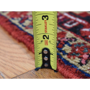 8'10"x11'8" Chili Red, Antique Persian Heriz, Soft And Full Pile, Pure Wool, Sides And Ends Professionally Secured, Cleaned, Hand Knotted, Oriental Rug FWR484656