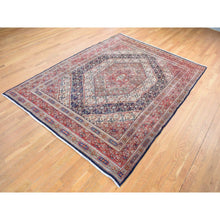 Load image into Gallery viewer, 7&#39;9&quot;x10&#39;10&quot; Cordovan Red, Persian Moud With Geometric Design, Natural Dyes, 100% Wool, Multiple Mahi Fish Design, Geometric Medallions, Hand Knotted, Oriental Rug FWR484668