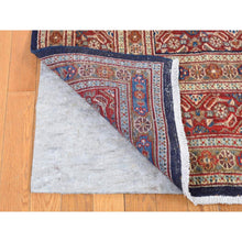 Load image into Gallery viewer, 7&#39;9&quot;x10&#39;10&quot; Cordovan Red, Persian Moud With Geometric Design, Natural Dyes, 100% Wool, Multiple Mahi Fish Design, Geometric Medallions, Hand Knotted, Oriental Rug FWR484668