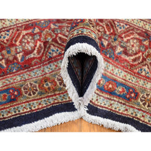 Load image into Gallery viewer, 7&#39;9&quot;x10&#39;10&quot; Cordovan Red, Persian Moud With Geometric Design, Natural Dyes, 100% Wool, Multiple Mahi Fish Design, Geometric Medallions, Hand Knotted, Oriental Rug FWR484668