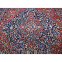 Load image into Gallery viewer, 11&#39;2&quot;x16&#39;8&quot; Barn Red, Antique Persian Kashan Debir, Hand Knotted, Pure Wool, Dense Weave, Soft, Evenly Worn, Sides And Ends Professionally Secured, Cleaned, Oversized Oriental Rug FWR484674