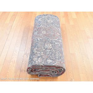 11'2"x16'8" Barn Red, Antique Persian Kashan Debir, Hand Knotted, Pure Wool, Dense Weave, Soft, Evenly Worn, Sides And Ends Professionally Secured, Cleaned, Oversized Oriental Rug FWR484674
