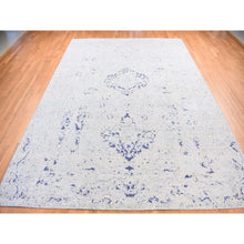 Load image into Gallery viewer, 10&#39;x14&#39;1&quot; Arctic Blue, Diminishing Cypress Tree with Medallion Design, Silk with Textured Wool Hand Knotted, Oriental Rug FWR484698