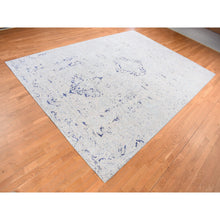 Load image into Gallery viewer, 10&#39;x14&#39;1&quot; Arctic Blue, Diminishing Cypress Tree with Medallion Design, Silk with Textured Wool Hand Knotted, Oriental Rug FWR484698