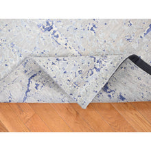 Load image into Gallery viewer, 10&#39;x14&#39;1&quot; Arctic Blue, Diminishing Cypress Tree with Medallion Design, Silk with Textured Wool Hand Knotted, Oriental Rug FWR484698