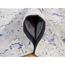 Load image into Gallery viewer, 10&#39;x14&#39;1&quot; Arctic Blue, Diminishing Cypress Tree with Medallion Design, Silk with Textured Wool Hand Knotted, Oriental Rug FWR484698