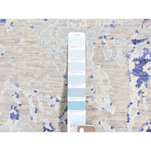 Load image into Gallery viewer, 10&#39;x14&#39;1&quot; Arctic Blue, Diminishing Cypress Tree with Medallion Design, Silk with Textured Wool Hand Knotted, Oriental Rug FWR484698