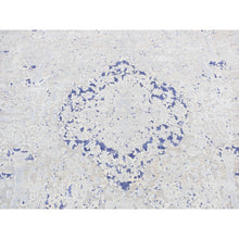 Load image into Gallery viewer, 10&#39;x14&#39;1&quot; Arctic Blue, Diminishing Cypress Tree with Medallion Design, Silk with Textured Wool Hand Knotted, Oriental Rug FWR484698
