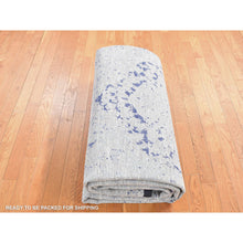 Load image into Gallery viewer, 10&#39;x14&#39;1&quot; Arctic Blue, Diminishing Cypress Tree with Medallion Design, Silk with Textured Wool Hand Knotted, Oriental Rug FWR484698