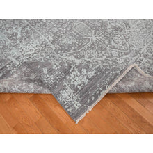 Load image into Gallery viewer, 9&#39;10&quot;x13&#39;10&quot; Seafoam Green, Wool And Silk Hand Knotted, Broken Persian Design, Oriental Rug FWR484716