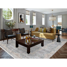 Load image into Gallery viewer, 7&#39;10&quot;x10&#39;2&quot; Laurel Green, Mughal Design, Pure Silk Hand Knotted, Oriental Rug FWR484728