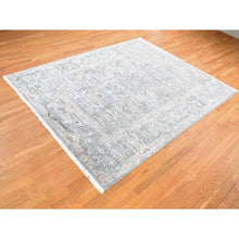 Load image into Gallery viewer, 7&#39;10&quot;x10&#39;2&quot; Laurel Green, Mughal Design, Pure Silk Hand Knotted, Oriental Rug FWR484728