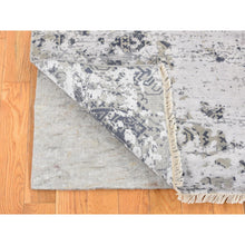 Load image into Gallery viewer, 8&#39;x9&#39;10&quot; Agreeable Gray, Dense Weave Broken And Erased Geometric Design, Art Wool And Silk Hand Knotted, Oriental Rug FWR484752