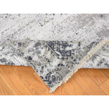 Load image into Gallery viewer, 8&#39;x9&#39;10&quot; Agreeable Gray, Dense Weave Broken And Erased Geometric Design, Art Wool And Silk Hand Knotted, Oriental Rug FWR484752