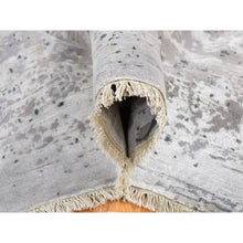 Load image into Gallery viewer, 8&#39;x9&#39;10&quot; Agreeable Gray, Dense Weave Broken And Erased Geometric Design, Art Wool And Silk Hand Knotted, Oriental Rug FWR484752