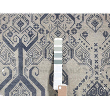 Load image into Gallery viewer, 8&#39;x9&#39;10&quot; Agreeable Gray, Dense Weave Broken And Erased Geometric Design, Art Wool And Silk Hand Knotted, Oriental Rug FWR484752