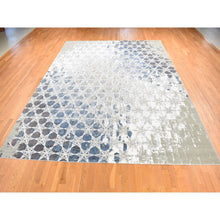Load image into Gallery viewer, 10&#39;x14&#39;1&quot; Agreeable Gray, The Honeycomb Award Winning Design, Hand Knotted Wool And Silk, Oriental Rug FWR484758