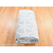 Load image into Gallery viewer, 10&#39;x14&#39;1&quot; Agreeable Gray, The Honeycomb Award Winning Design, Hand Knotted Wool And Silk, Oriental Rug FWR484758