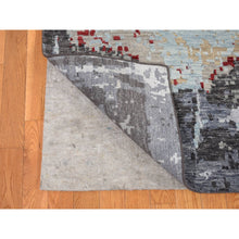 Load image into Gallery viewer, 10&#39;x14&#39;2&quot; Platinum Gray, Abstract Design, Denser Weave Pure Wool Hand Knotted, Oriental Rug FWR484764