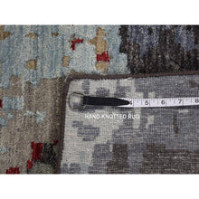 Load image into Gallery viewer, 10&#39;x14&#39;2&quot; Platinum Gray, Abstract Design, Denser Weave Pure Wool Hand Knotted, Oriental Rug FWR484764