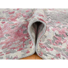 Load image into Gallery viewer, 10&#39;x13&#39;9&quot; Eggshell White, Modern Abstract Design, Engraved Wool And Silk Pile, Hand Knotted, Oriental Rug FWR484770