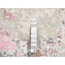 Load image into Gallery viewer, 10&#39;x13&#39;9&quot; Eggshell White, Modern Abstract Design, Engraved Wool And Silk Pile, Hand Knotted, Oriental Rug FWR484770